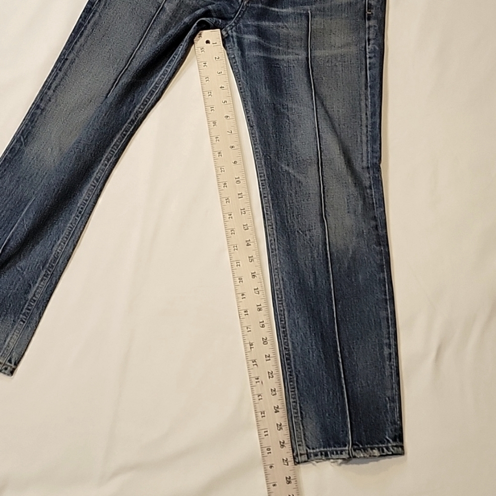 Citizens of humanity Gia ankle straight leg size 25 indigo blue pin tuck rigid - Picture 12 of 16